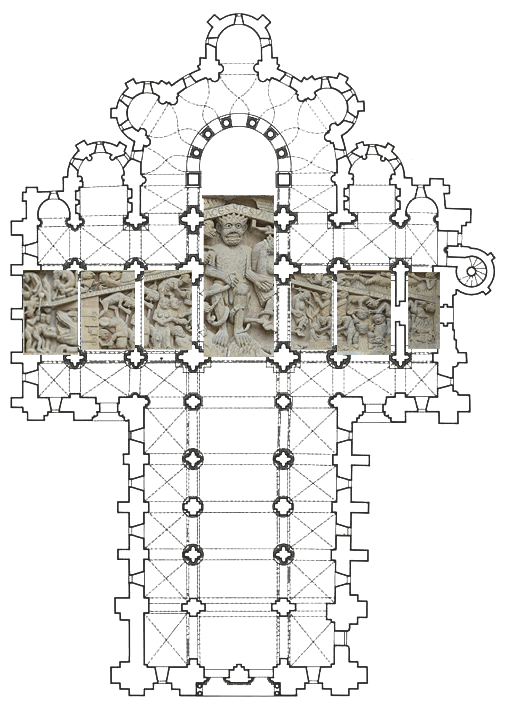 Correspondance entre les structures de l'abbatiale et du Tartare des morts