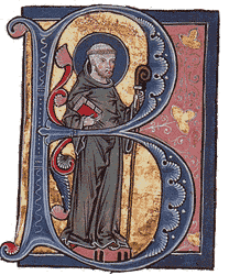 Enluminure de Bernard de Clairvaux (1090 - 1153)
