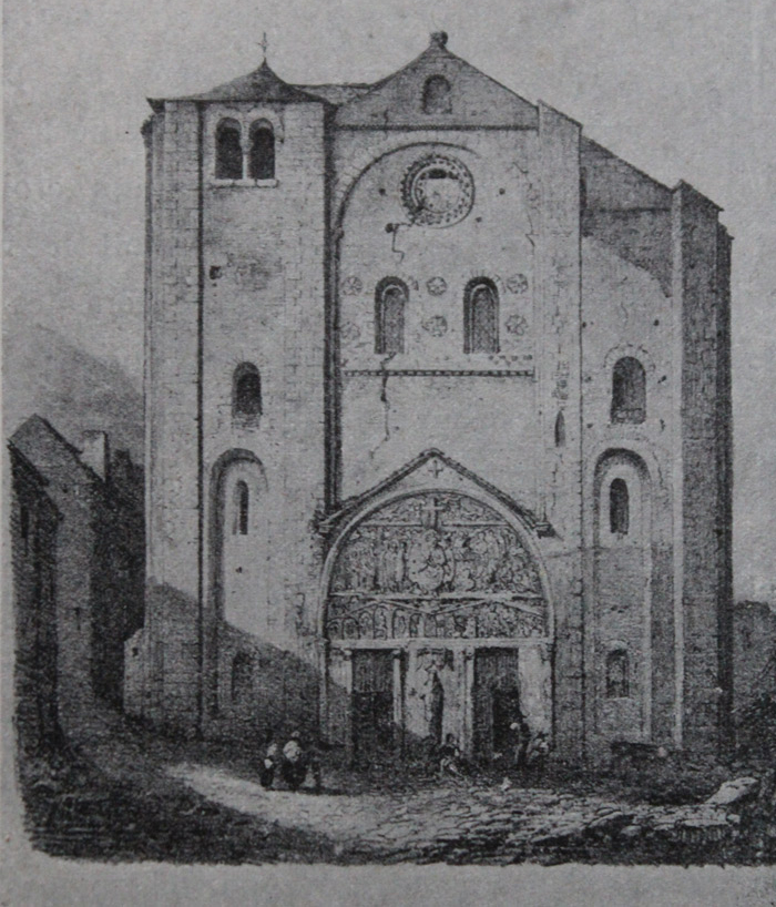 L'abbatiale vers 1830