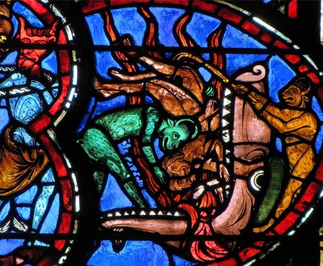 vitrail de l'Enfer cathédrale de  Bourges
